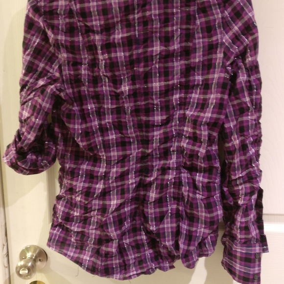 Purple Plaid Express Button Down - Picture 4 of 4
